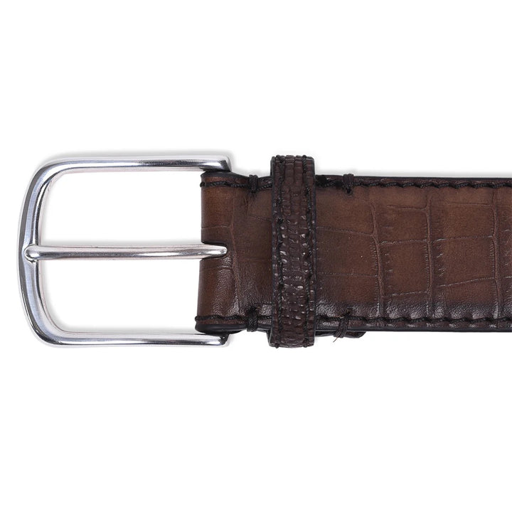 Crocodile/Lizard/Snake Leather Belt Brown