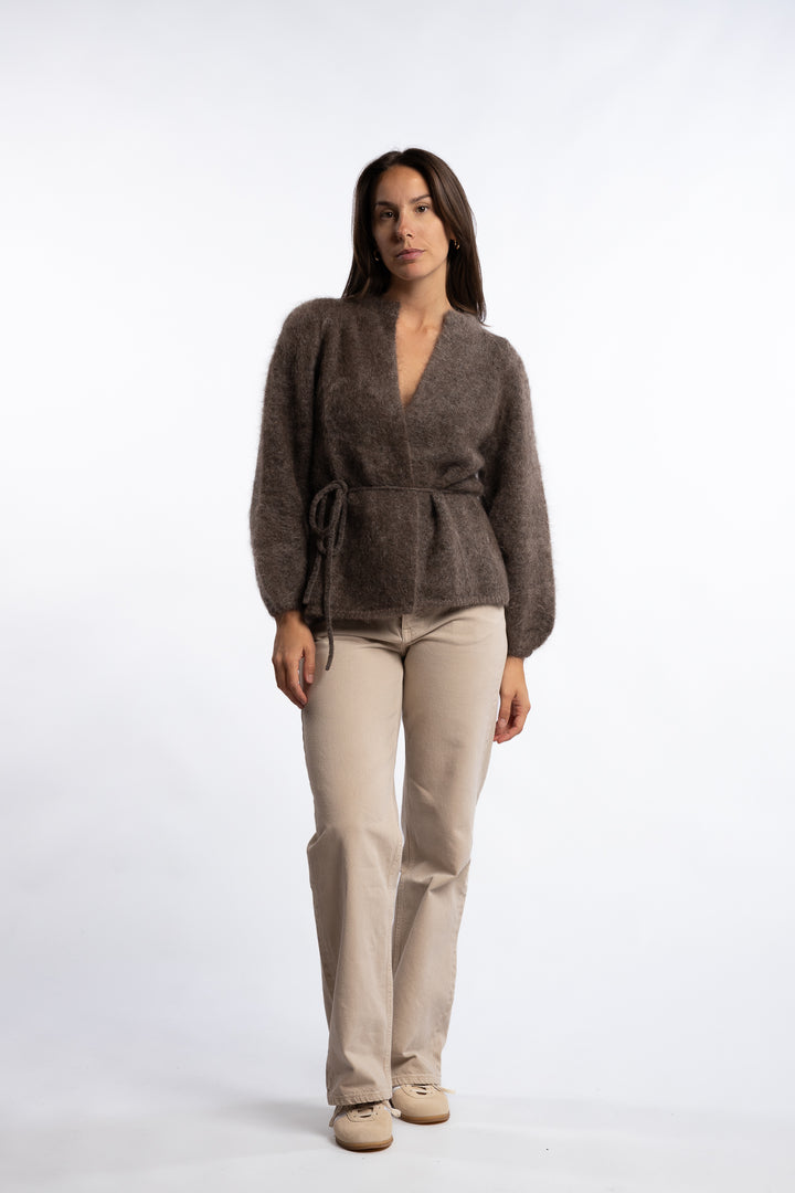 Fredrikke Chunky Cardigan- Brown