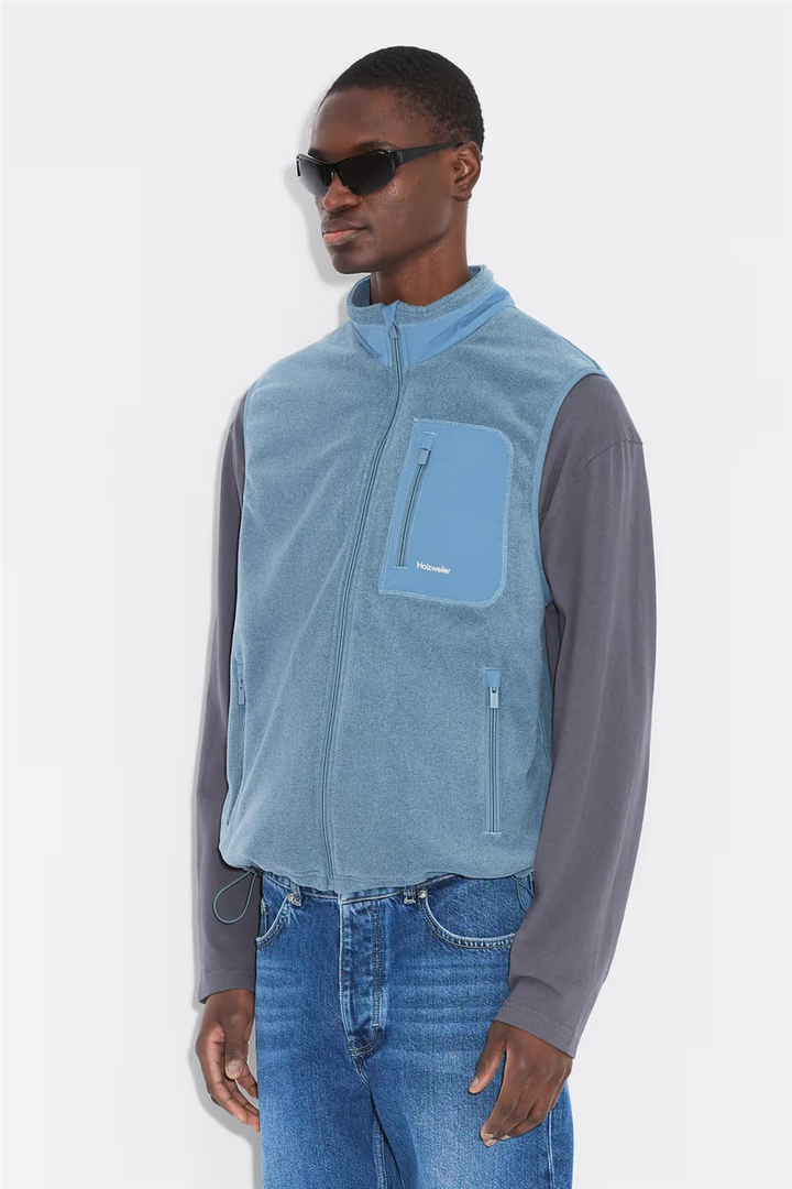 Regular Fleece Vest Dusty Blue