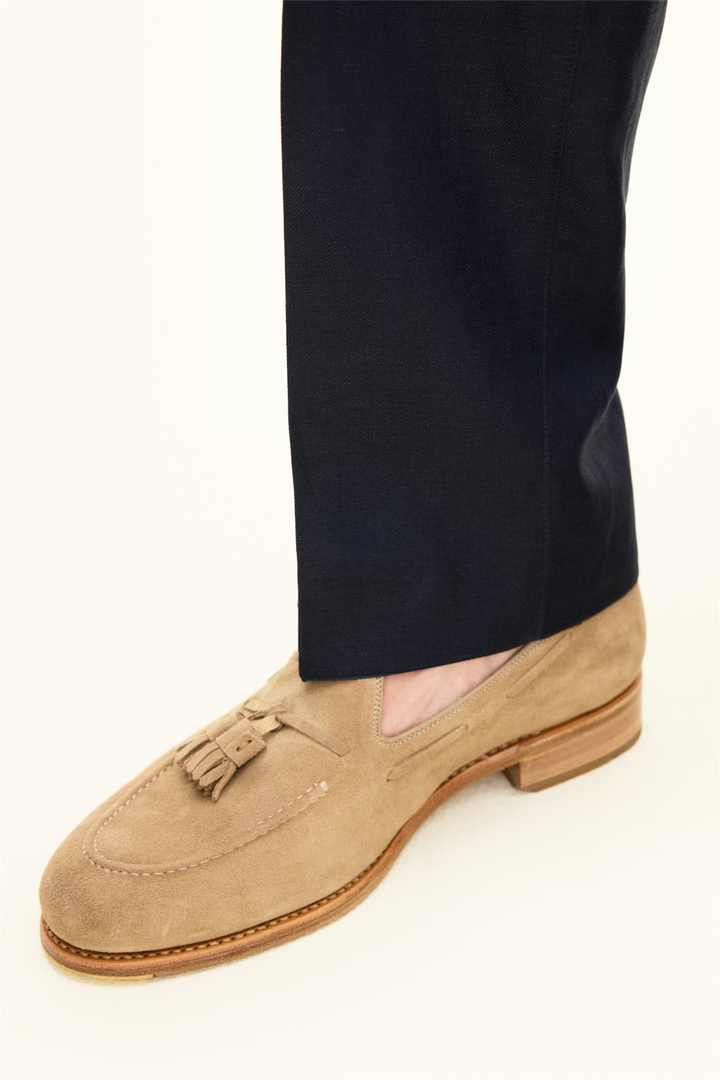 Del Regular Fit Wool/Linen Trousers Navy