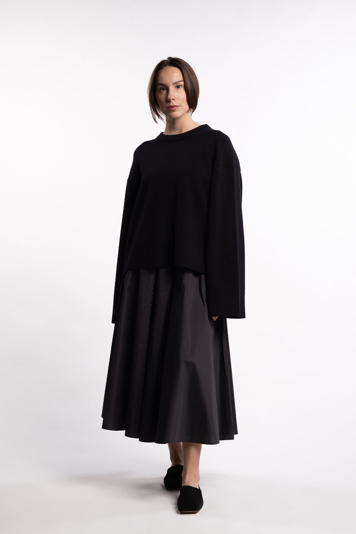 Crewneck Lounge Sweater - Jet black