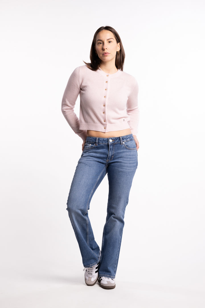 Slim Cashmere Cardigan- Lt. Pink