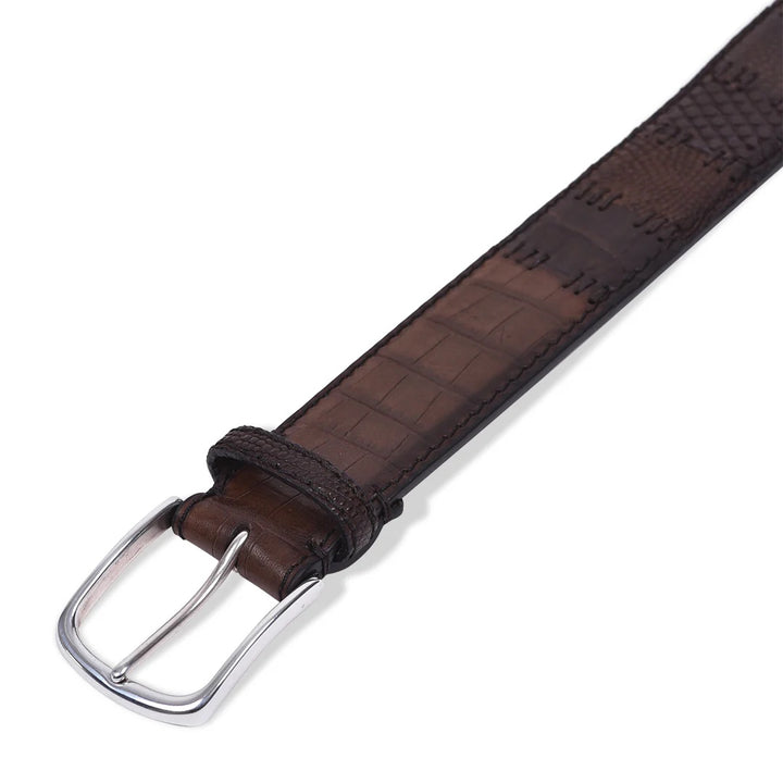 Crocodile/Lizard/Snake Leather Belt Brown