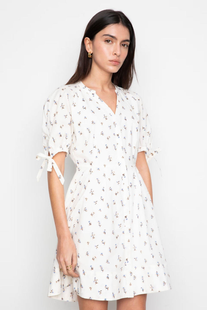 Lia Dress - White Anemone Print