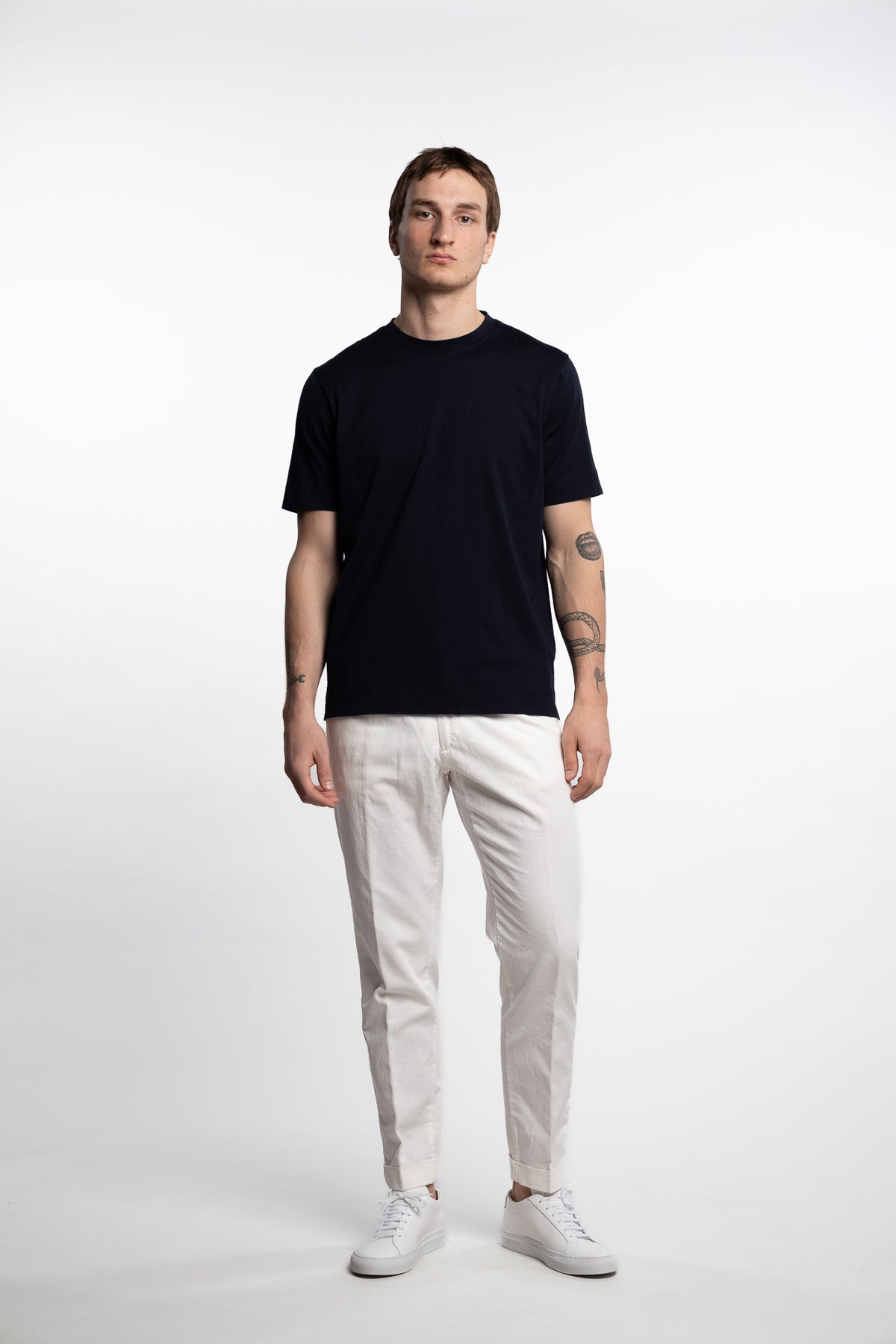 Capri Pleated Cotton/Linen Pant White