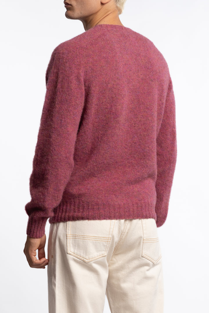 Brushed Shetland Crew Neck Jumper Zinnia Pink