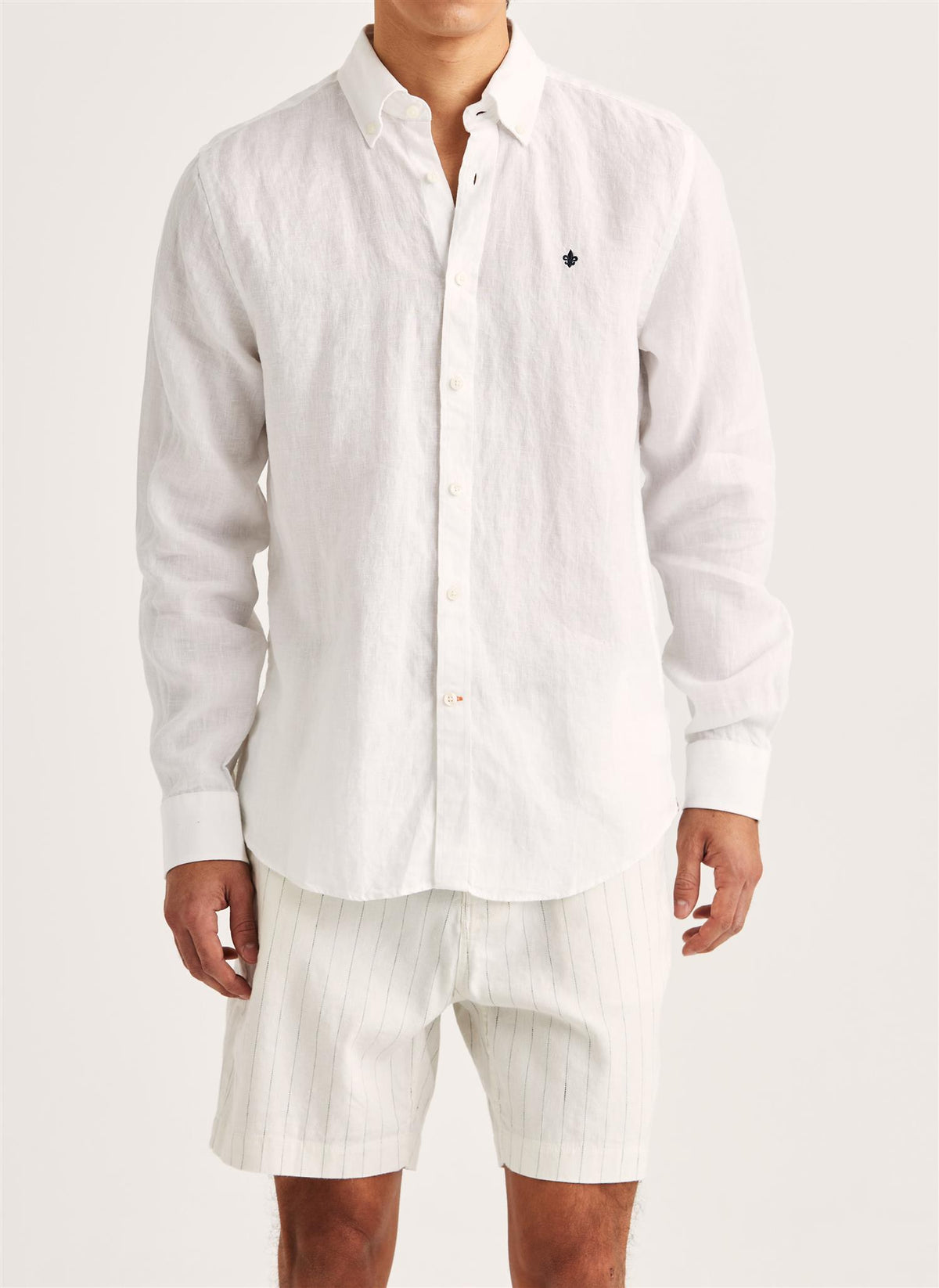Douglas Classic Fit Linen Shirt Off White