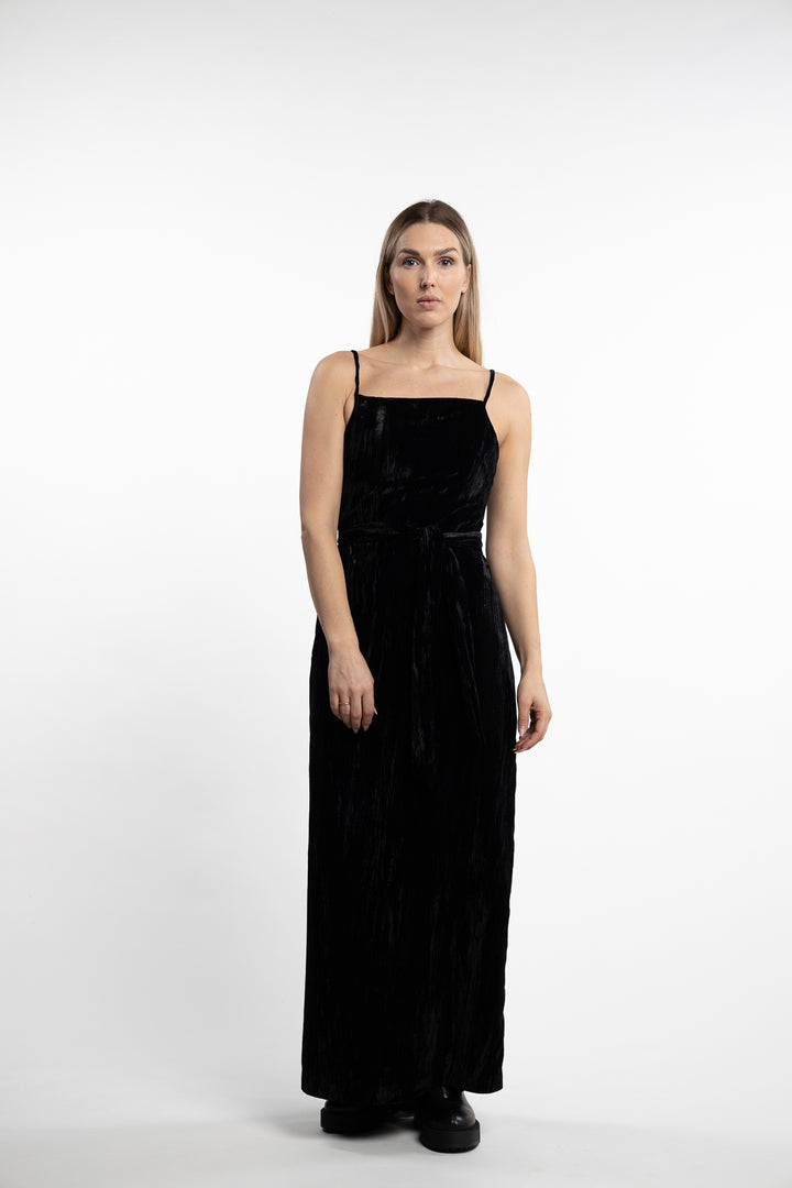 Cygnet Velvet Dress- Black