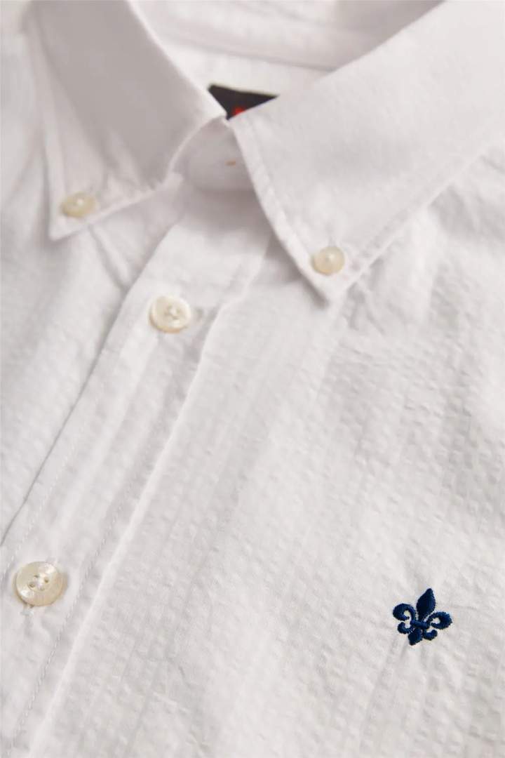 Seersucker Shirt Slim Fit White