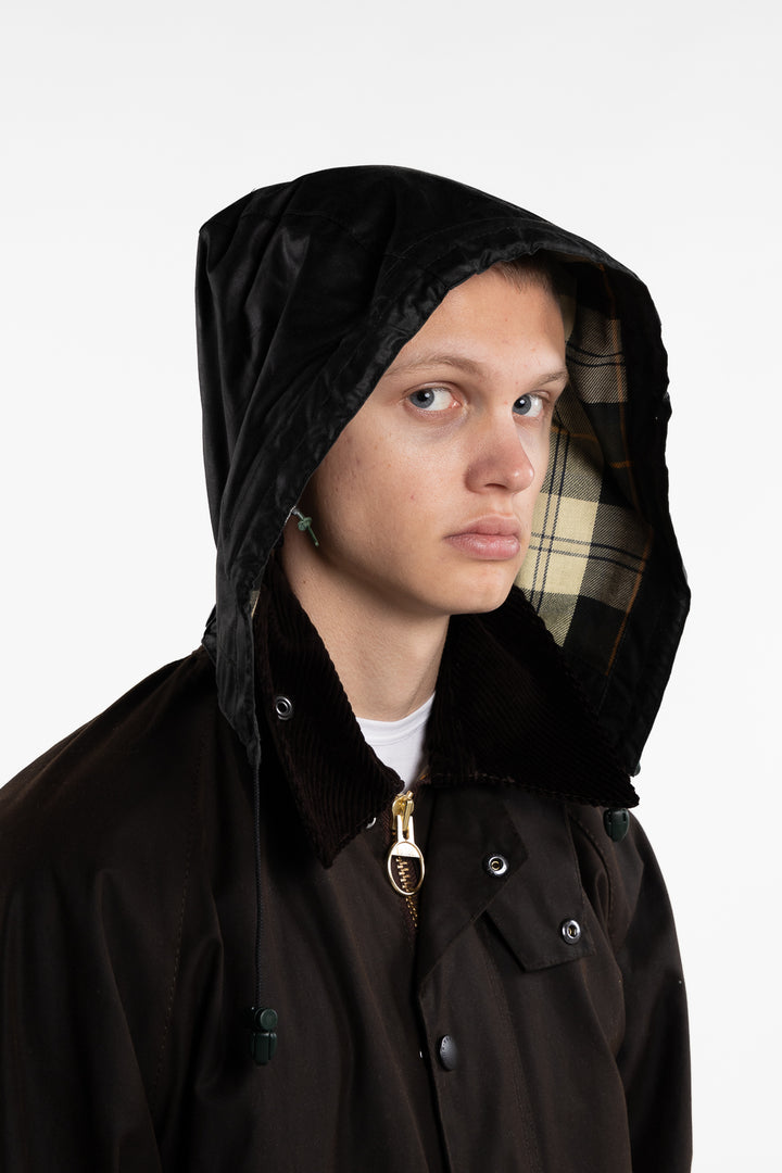 Waxed Cotton Plain Hood Sage