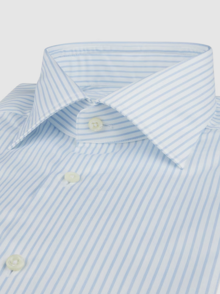 Slimline Twill Shirt French Cuffs Light Blue