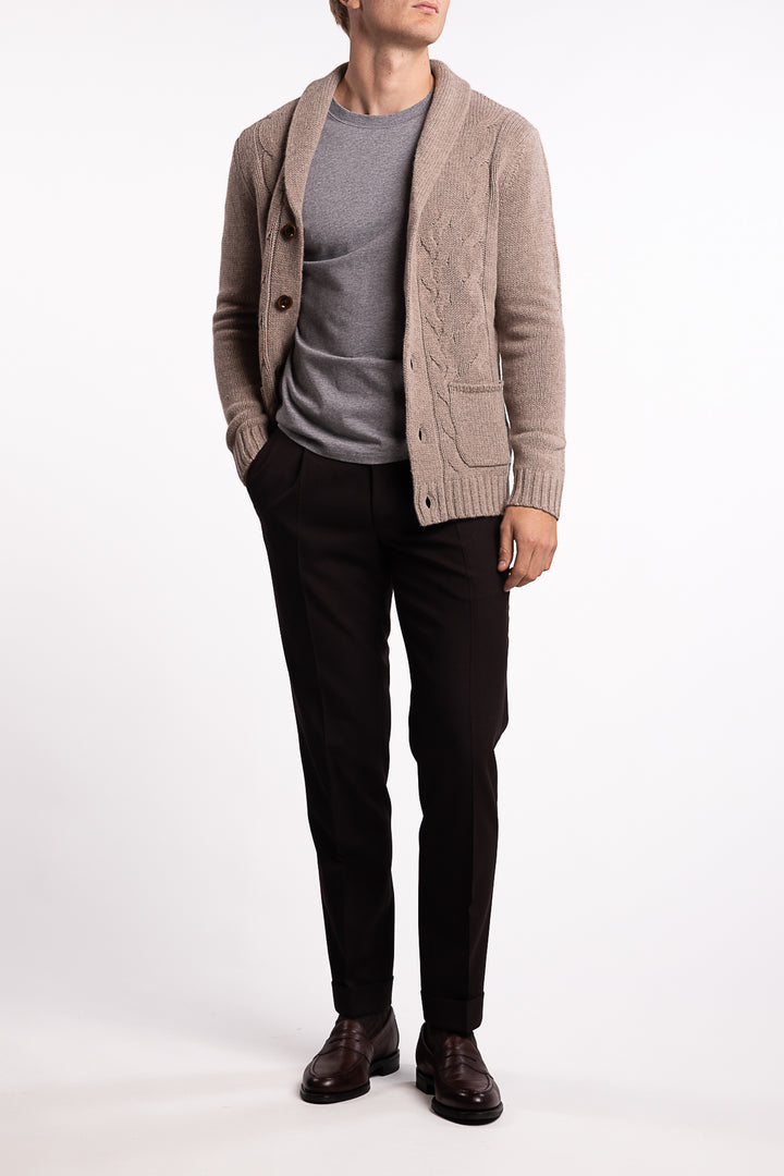 Nackington Cardigan Lt. Brown