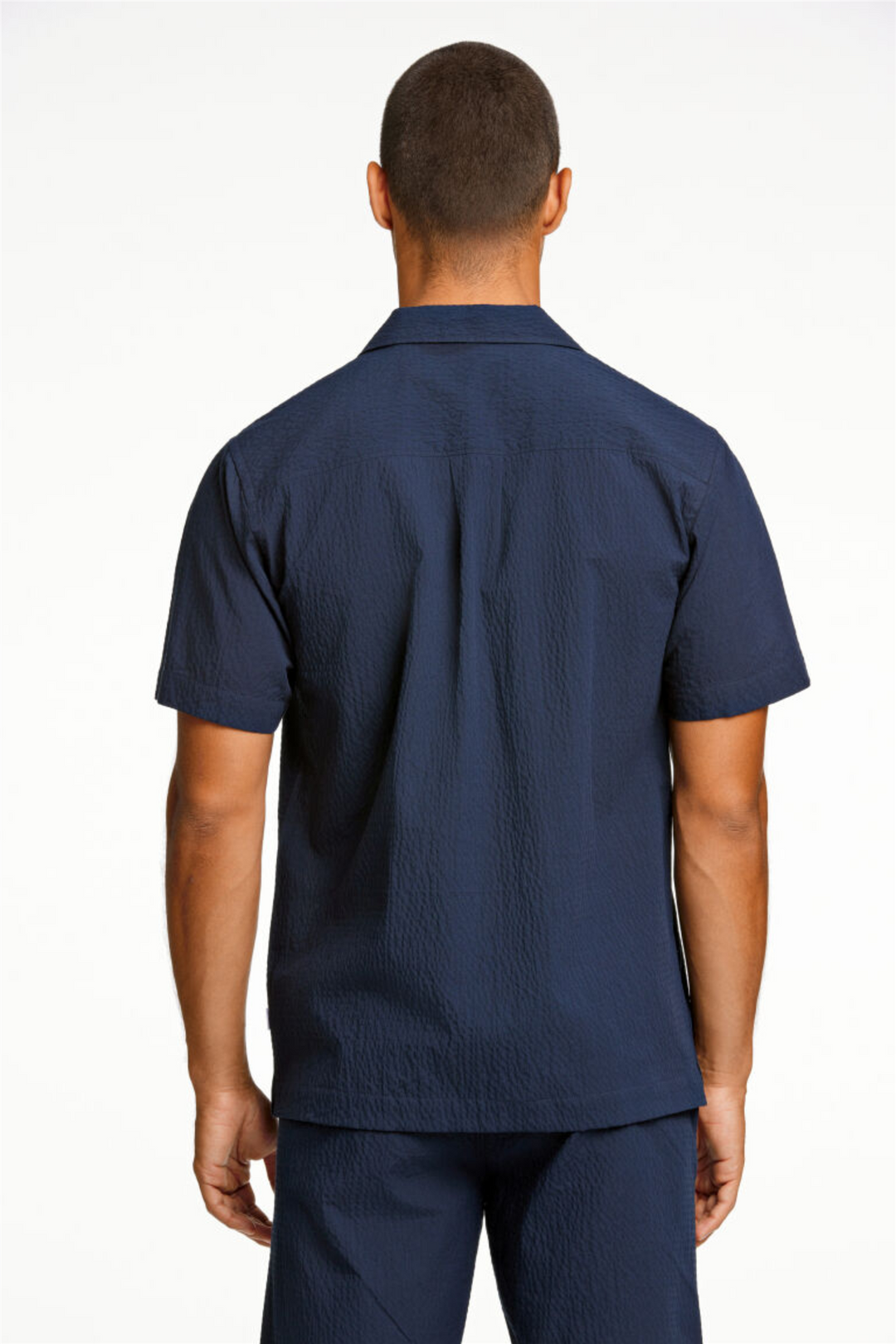 Seersucker Shirt S/S Navy