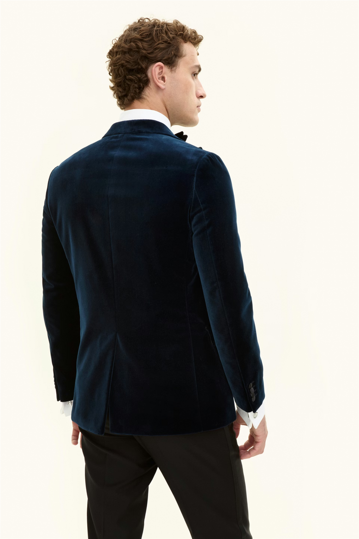 Frampton Velvet Blazer Light Navy