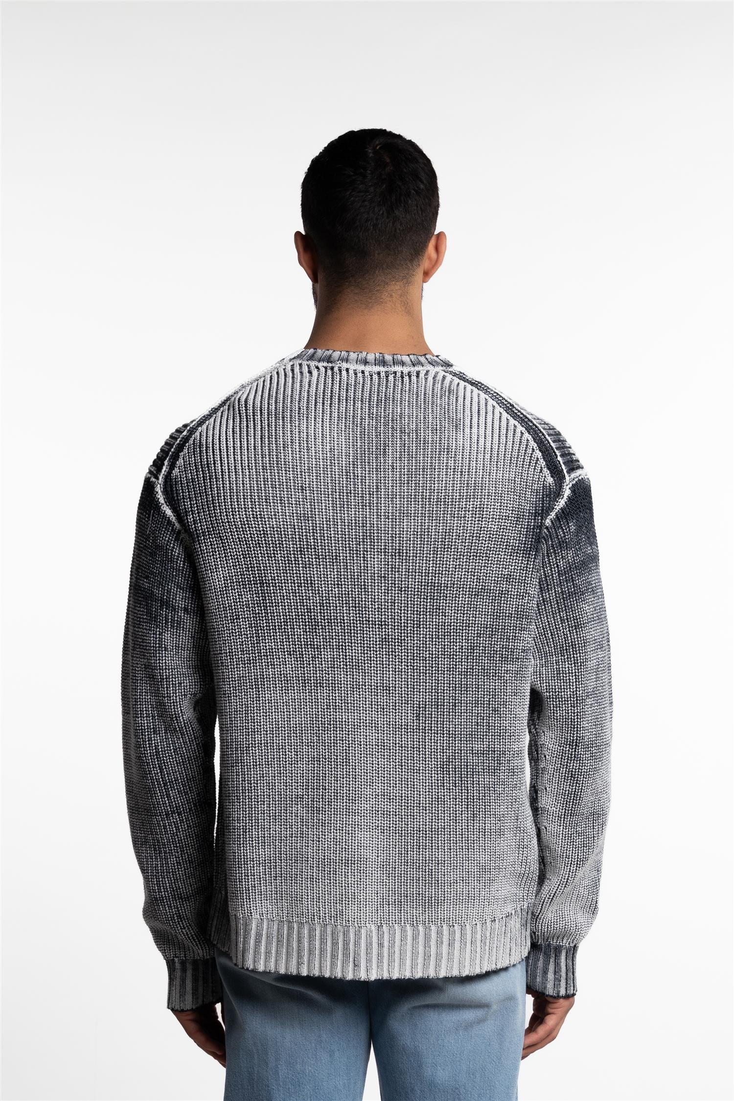 AcneStudios CREW NECK JUMPER Black×White Acne Studios - Crew neck jumper - Black/white