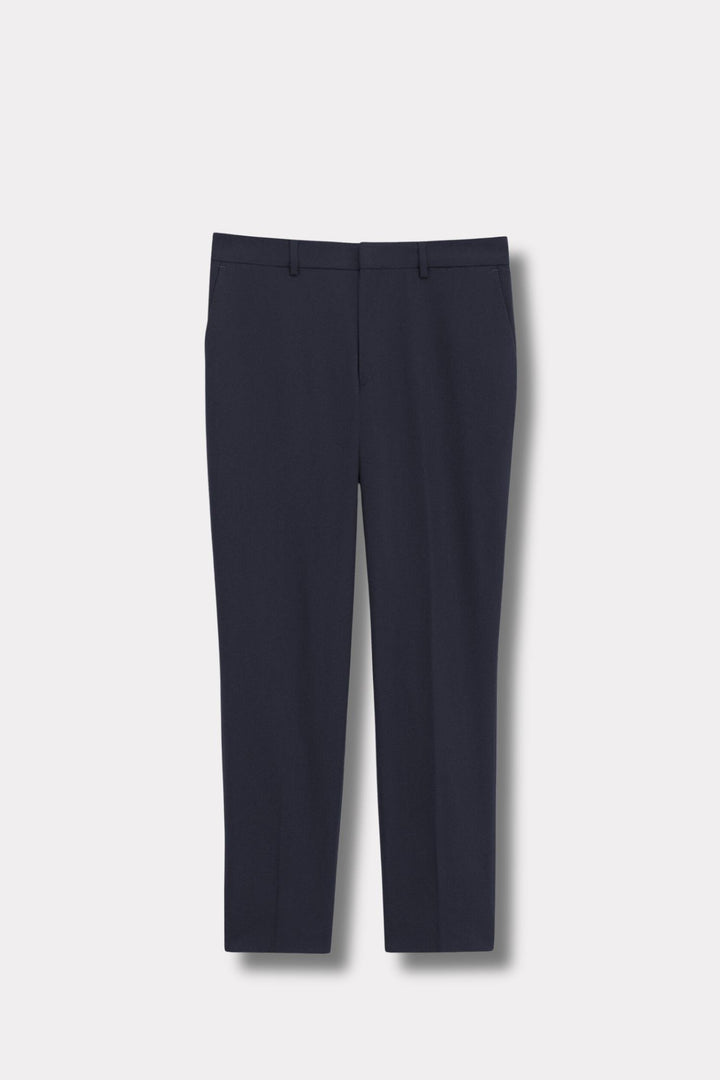 Emma Cropped Cool Wool Trousers- Dark Navy
