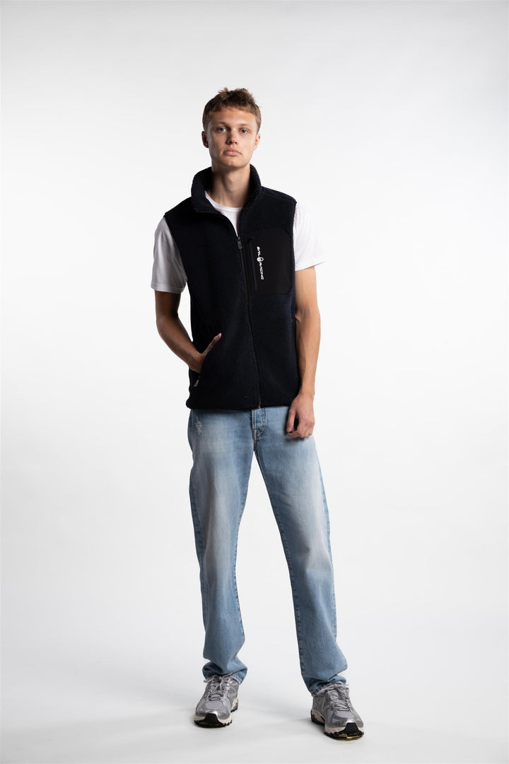 Bowman Pile Zip Vest Dark Navy