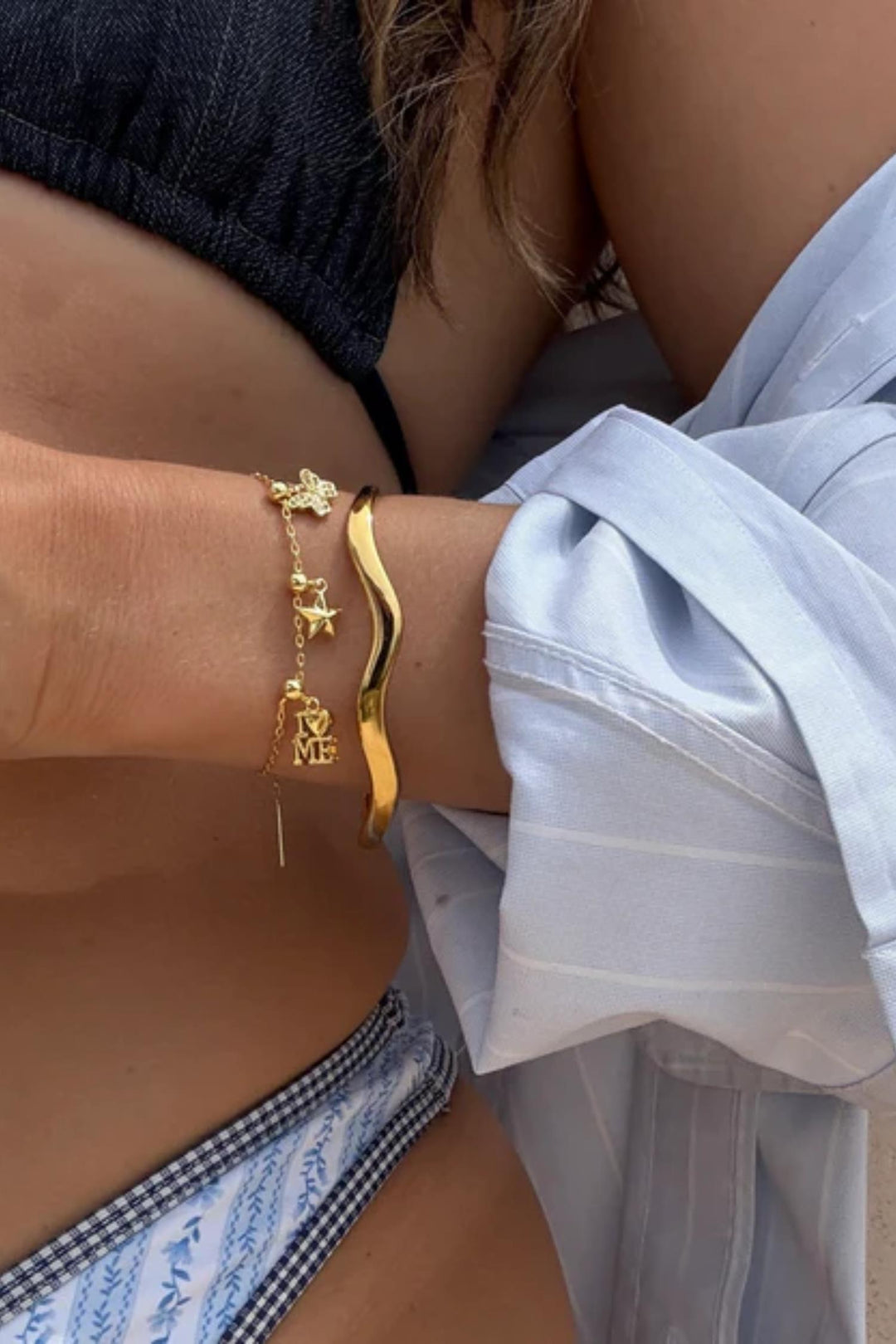 Charm bracelet gold -M/L