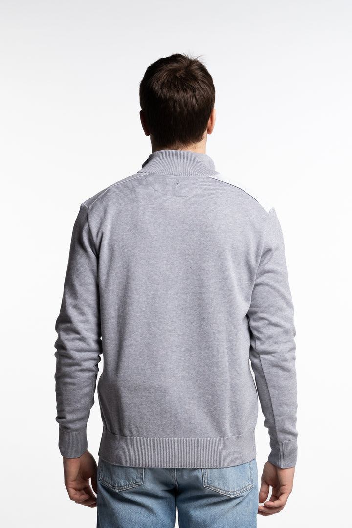 Fresco Cotton Half-Zip Grey