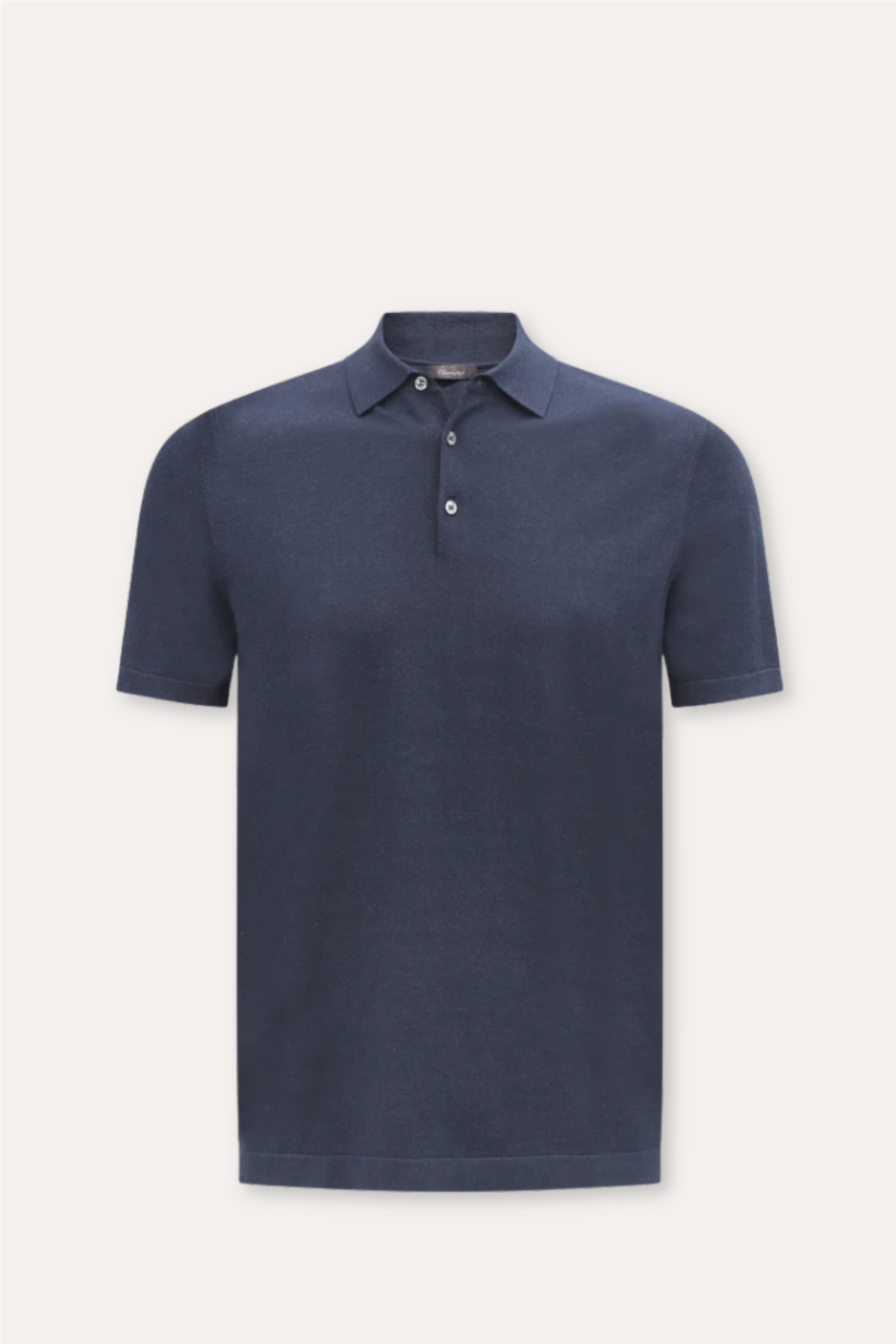 Jacob Knitted Cotton Polo Navy
