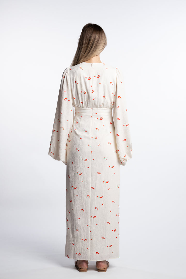 Positano dress- White/Red