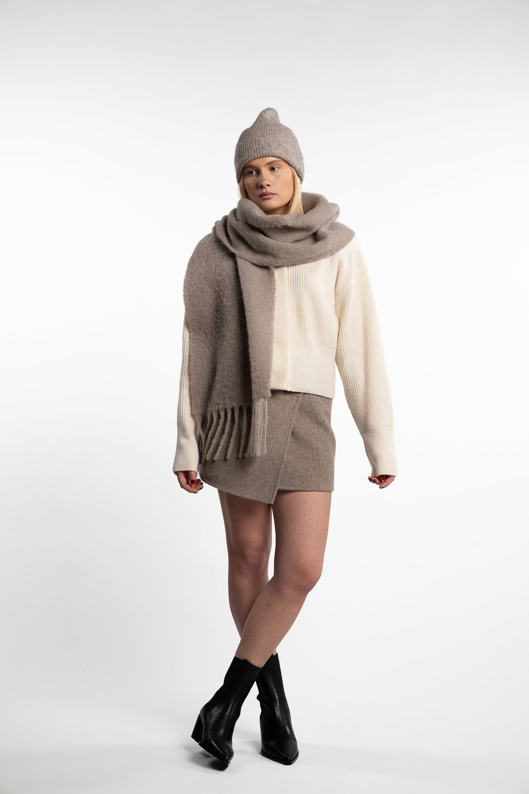 Rue Skirt- Taupe Melange