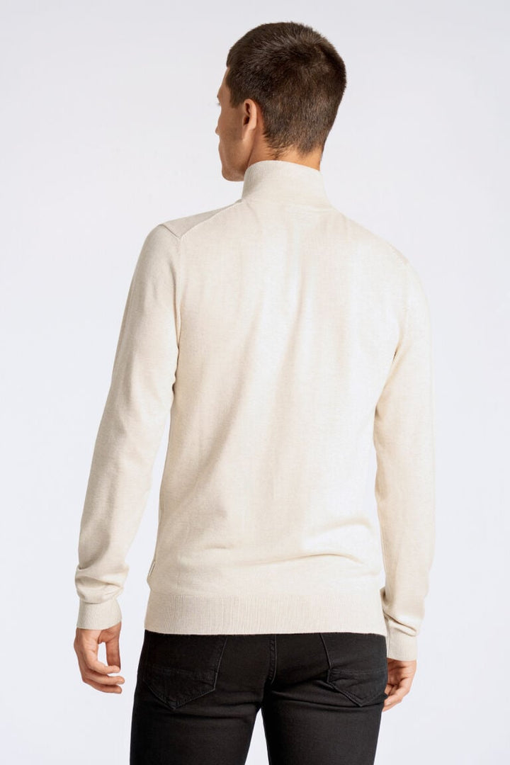 Ecovero Half-Zip Knit Off White Mel