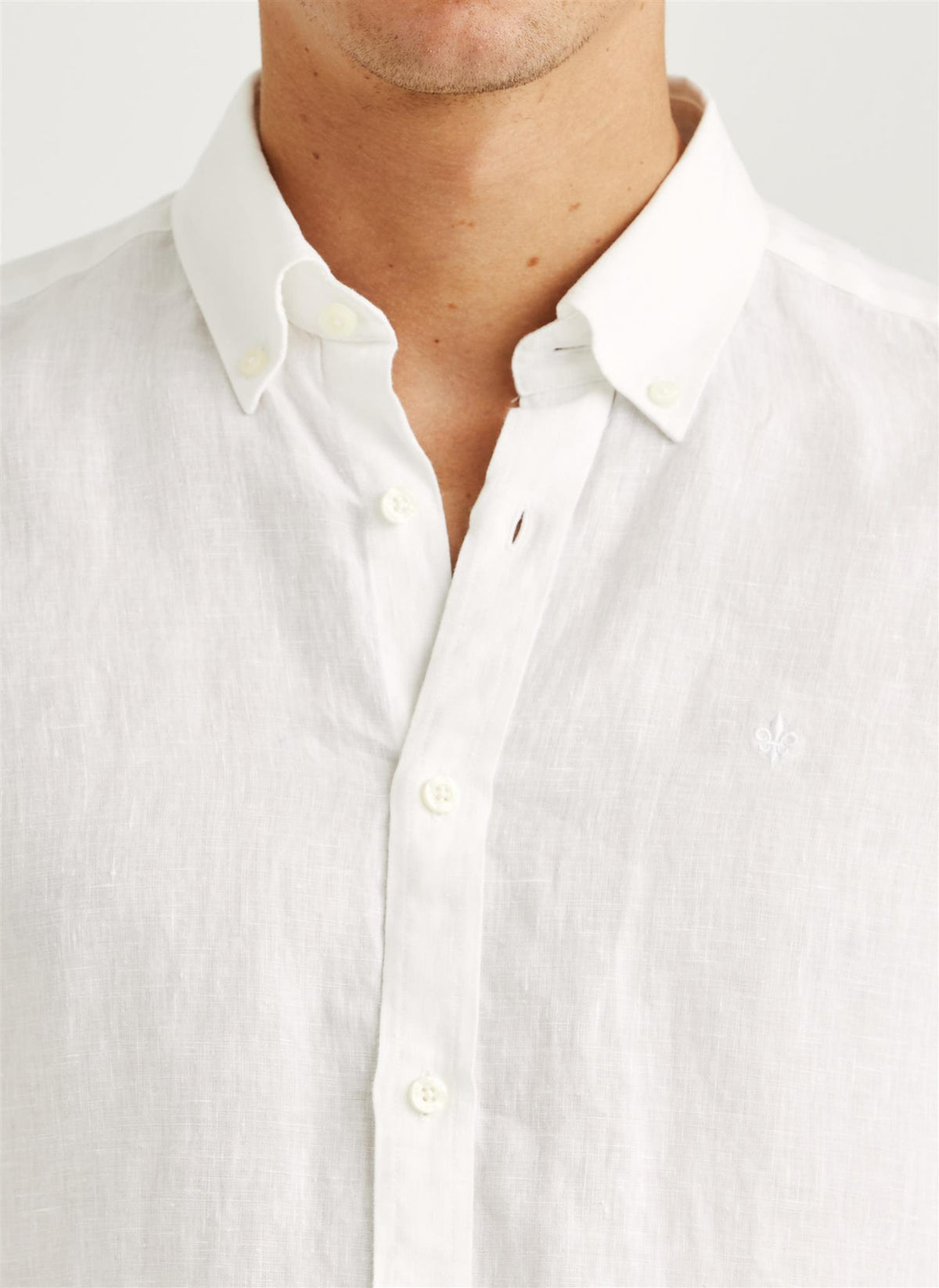 Douglas Classic Fit Linen Shirt White