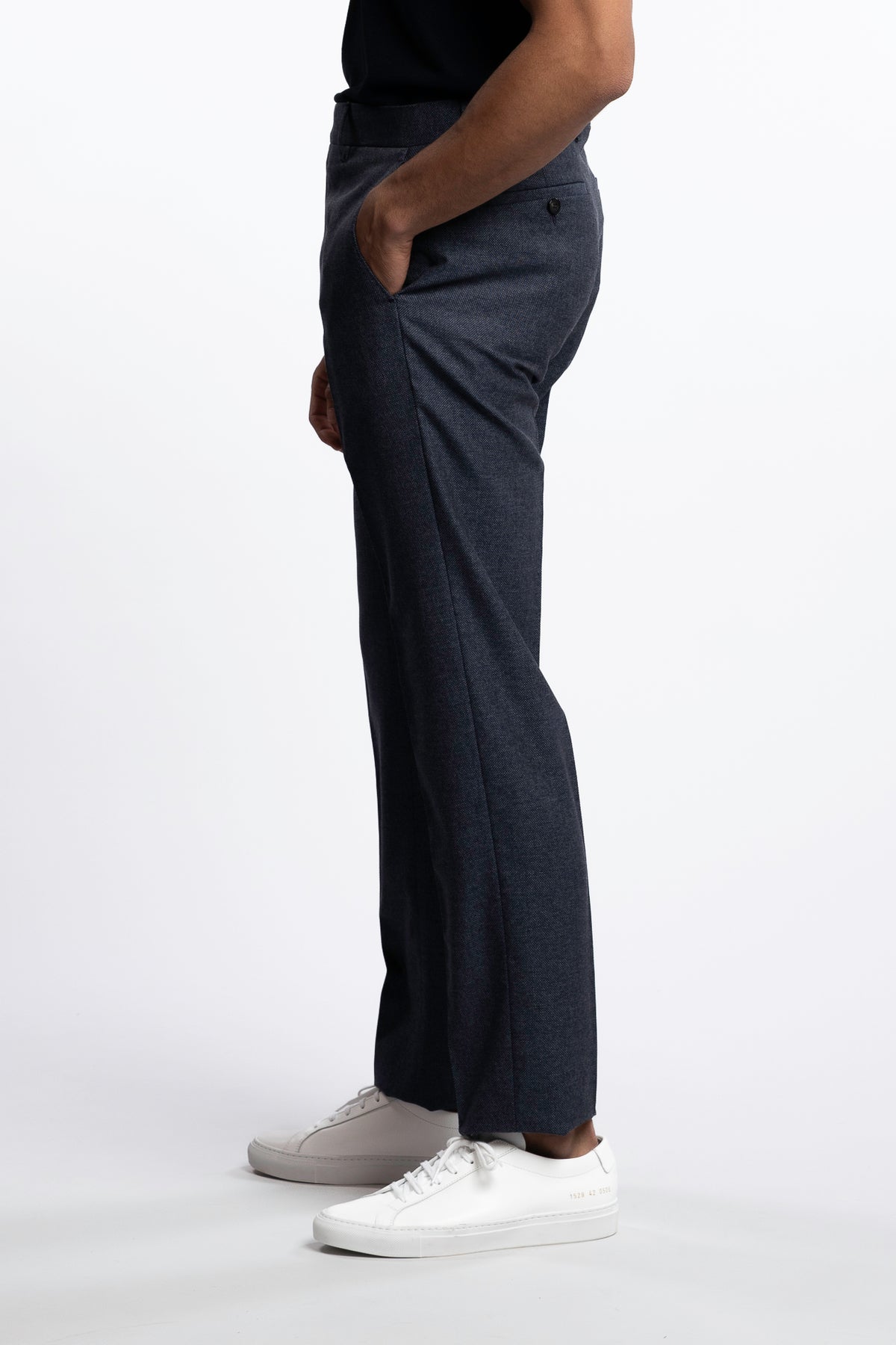 Vulcano Virgin Wool/Cotton Chinos Blue