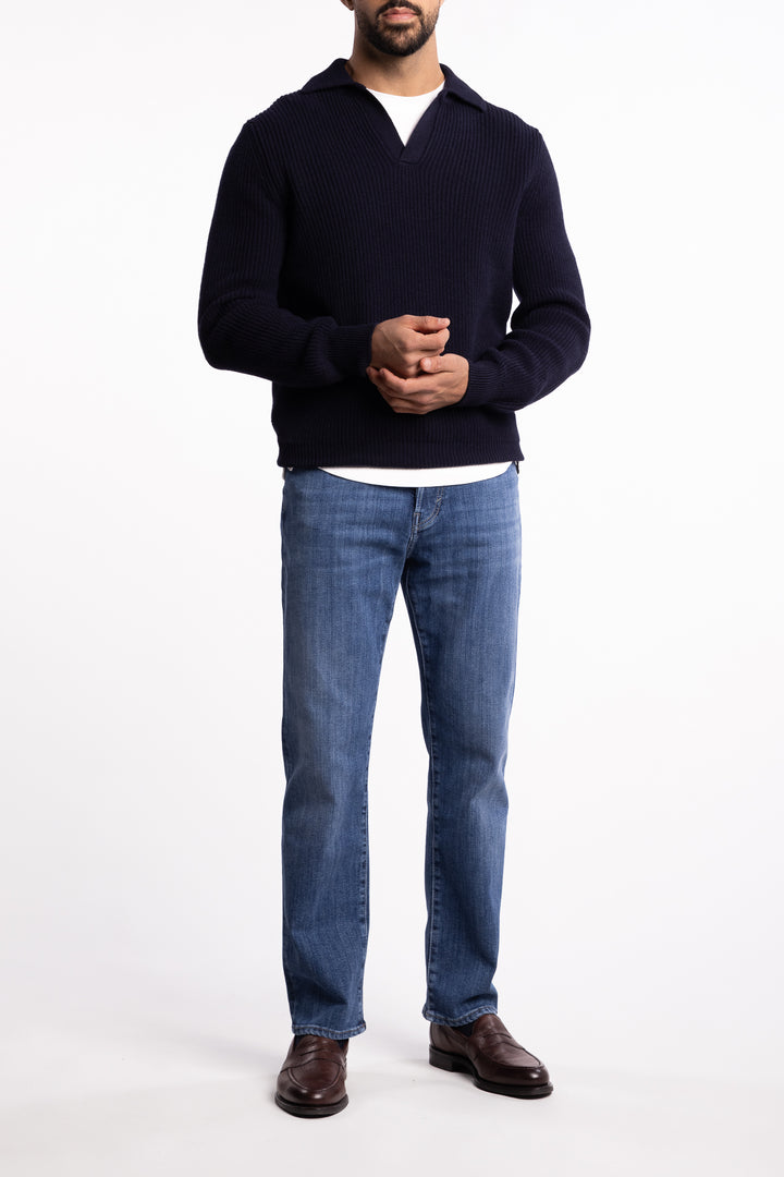 Super Geelong Ribbed Skipper Navy