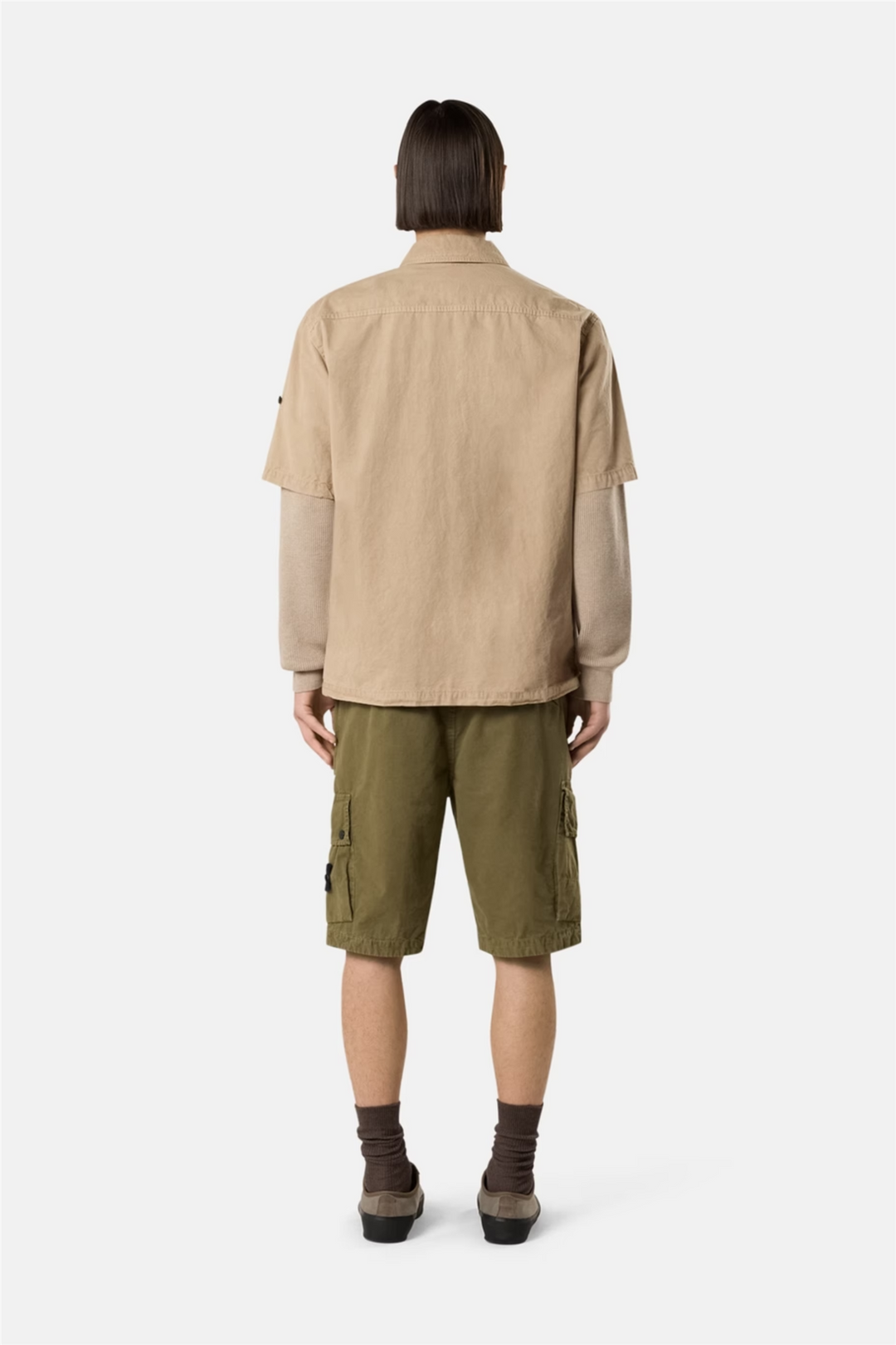 L100019 Brushed Organic Cotton Canvas Military Green 'Old' Effect