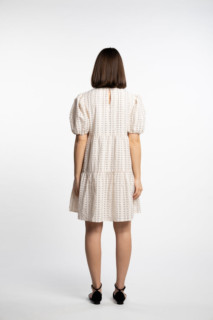 Santina Dress- Cream Check