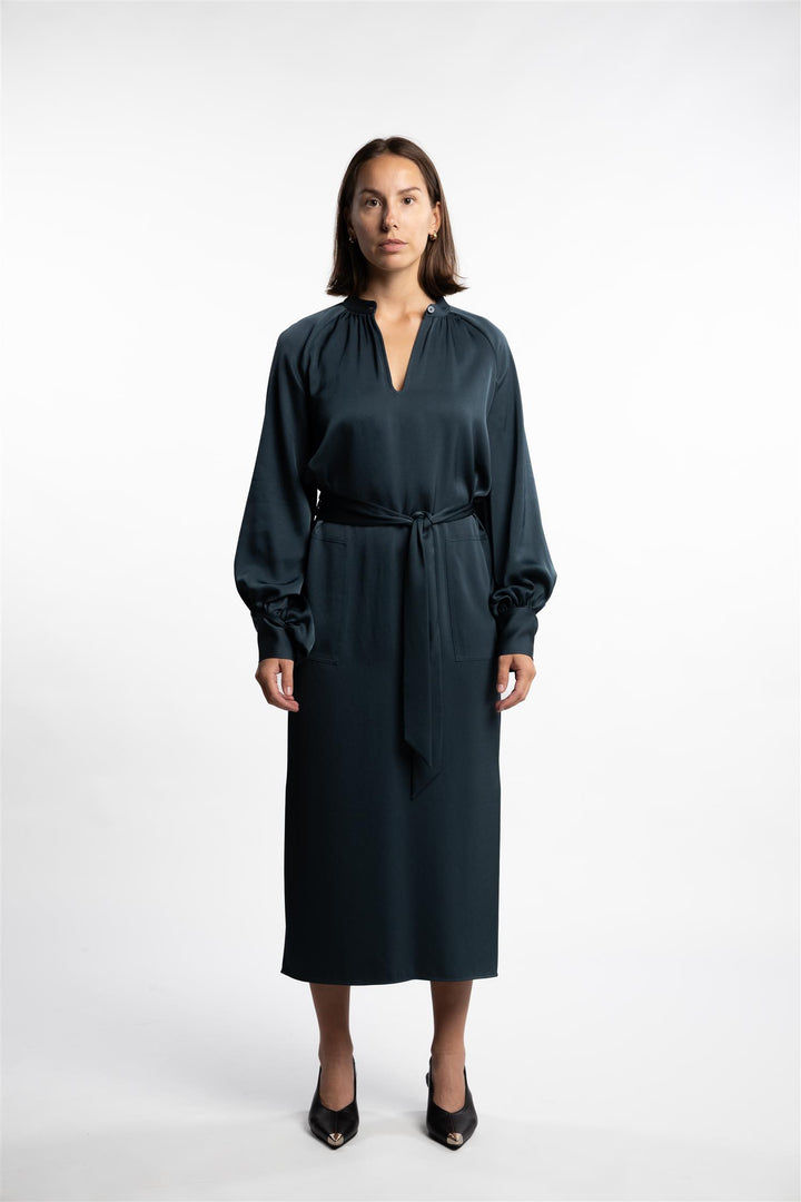 Belted Longsleeve Dress- Dawn