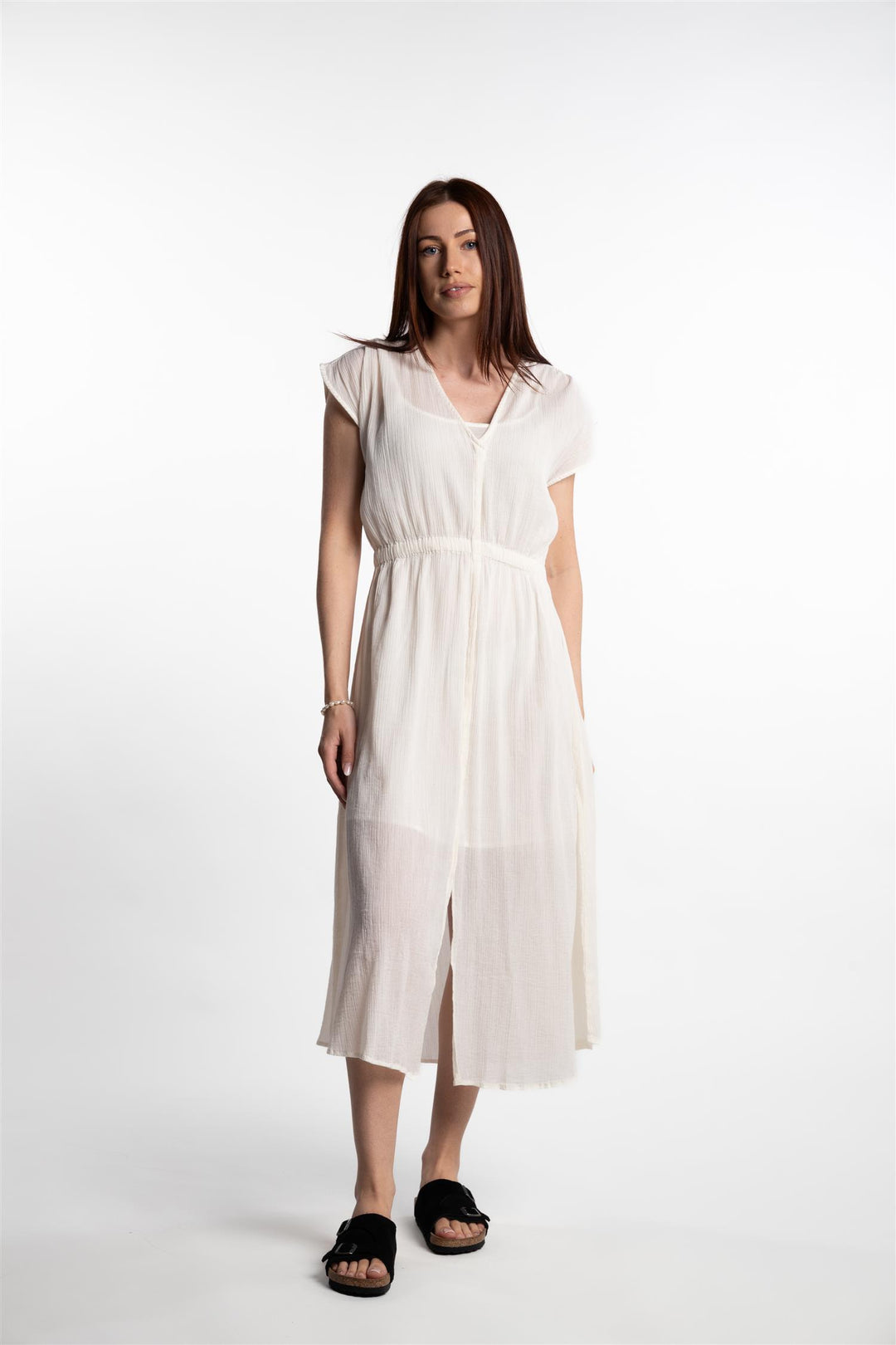 Wave Midi Dress- Ecru