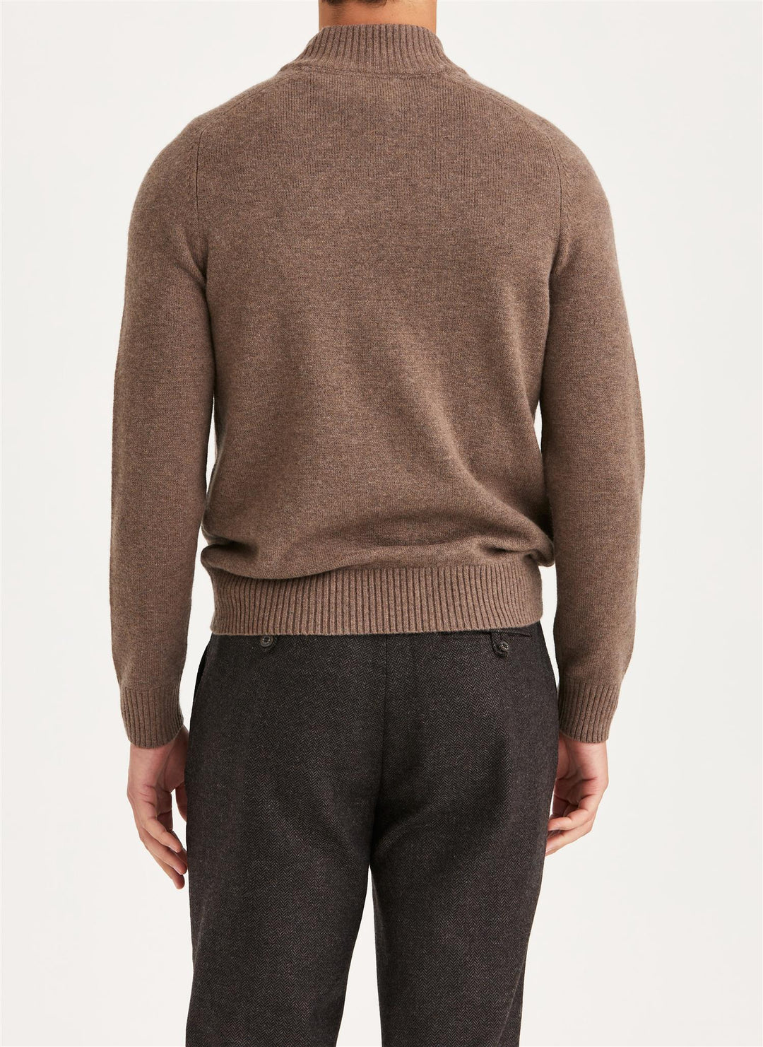 New Hertford Merino Half Zip Brown