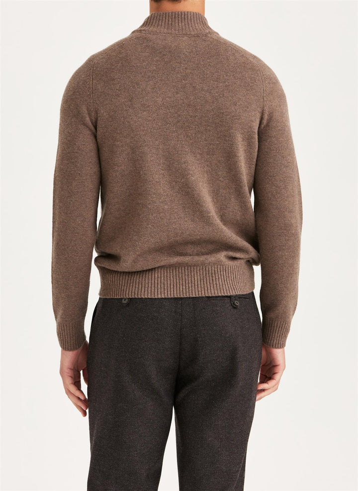 New Hertford Merino Half Zip Brown