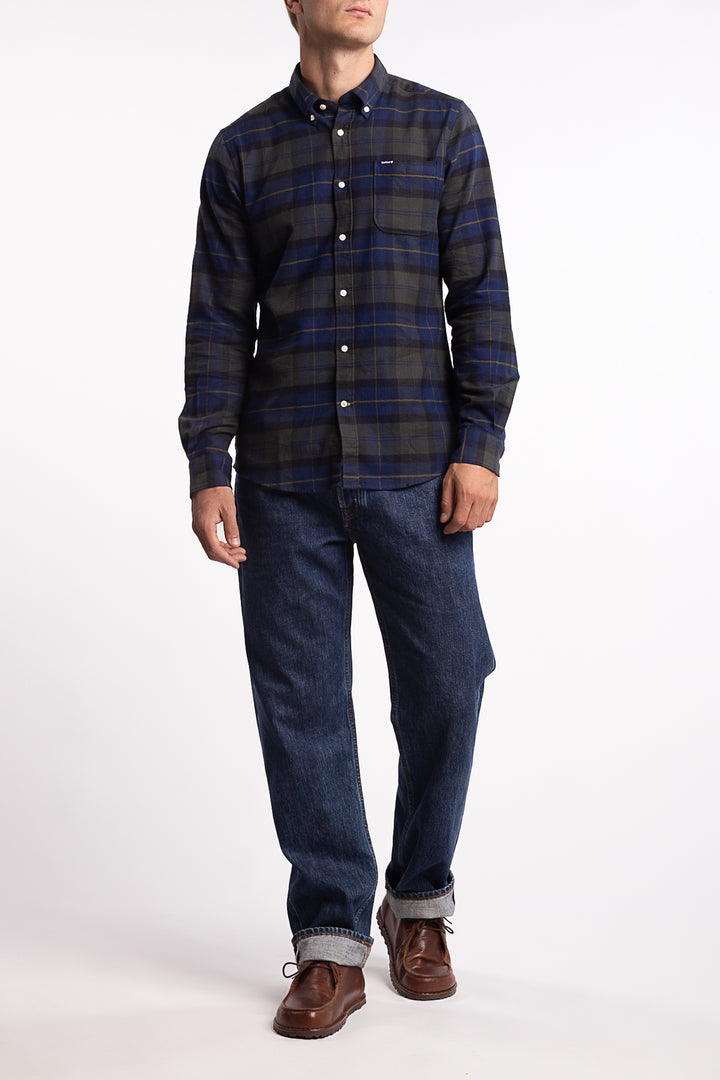 Kyeloch Tailored Long-Sleeved Shirt Olive Night
