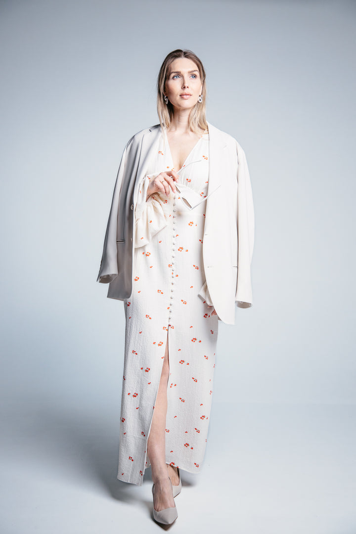 Positano dress- White/Red