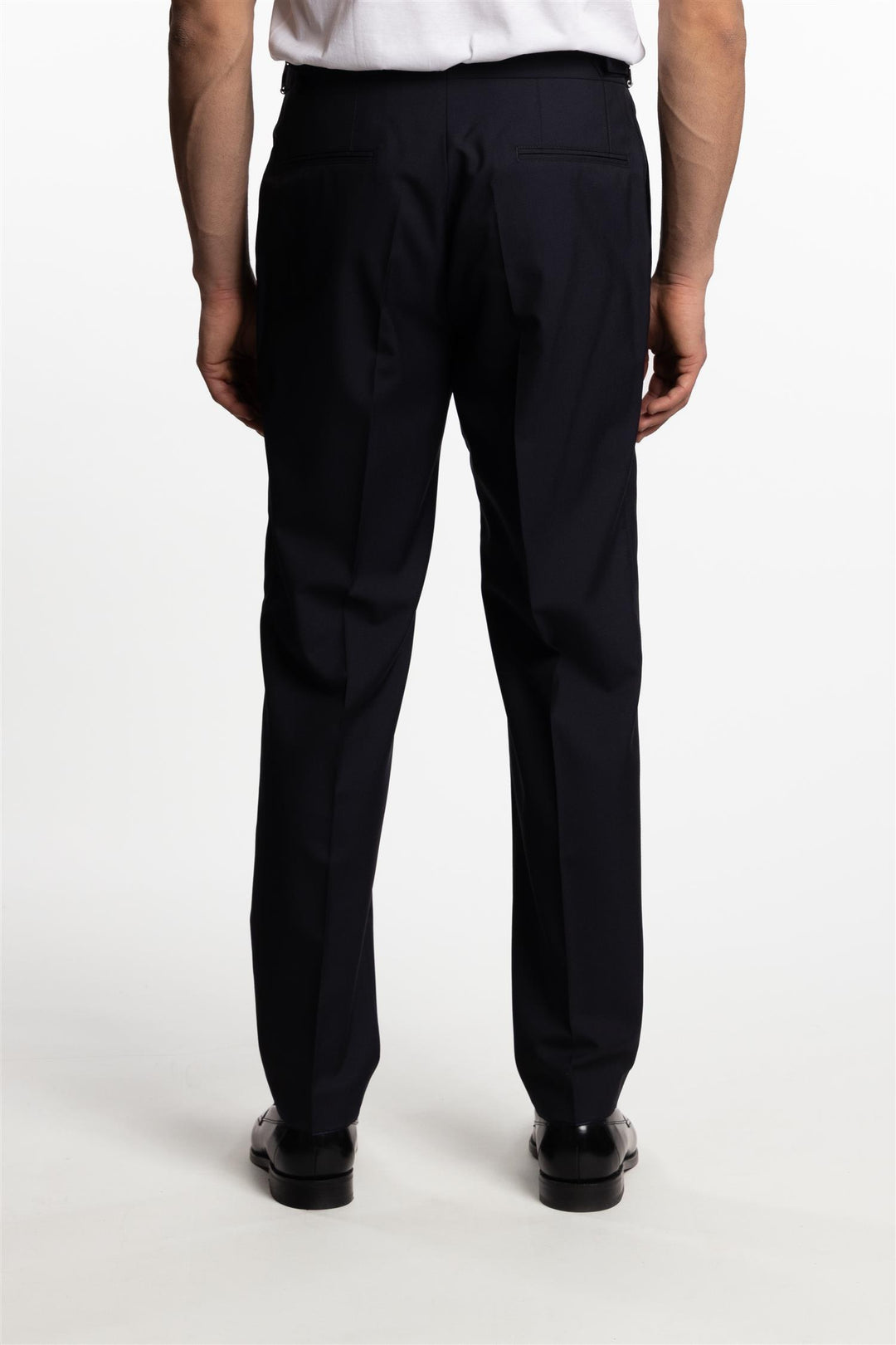 Delon High Waist Regular Fit Wool Trousers Navy