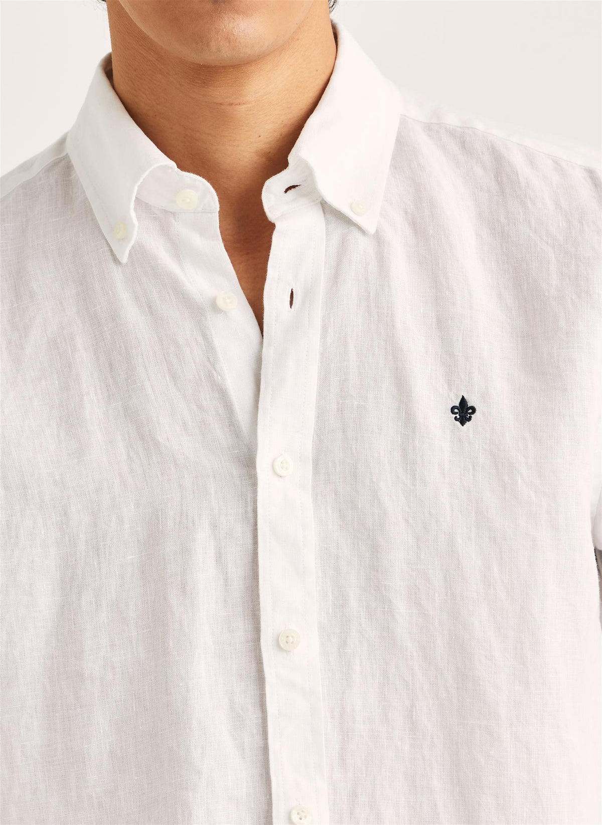 Douglas Classic Fit Linen Shirt Off White