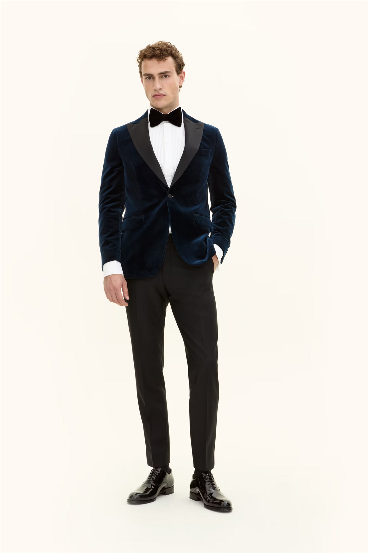 Frampton Velvet Blazer Light Navy