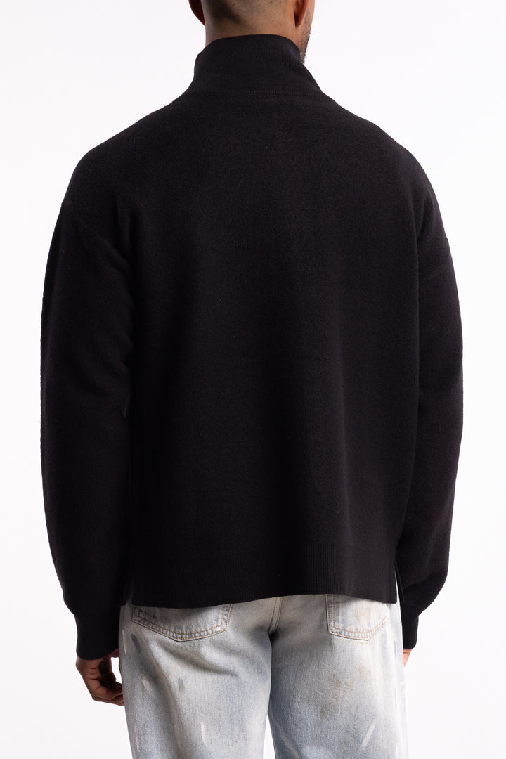 Buzz Boiled Merino Zip-Sweater Black