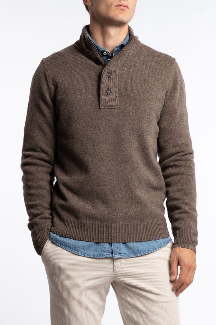 Essential Patch Half Zip Dark Stone