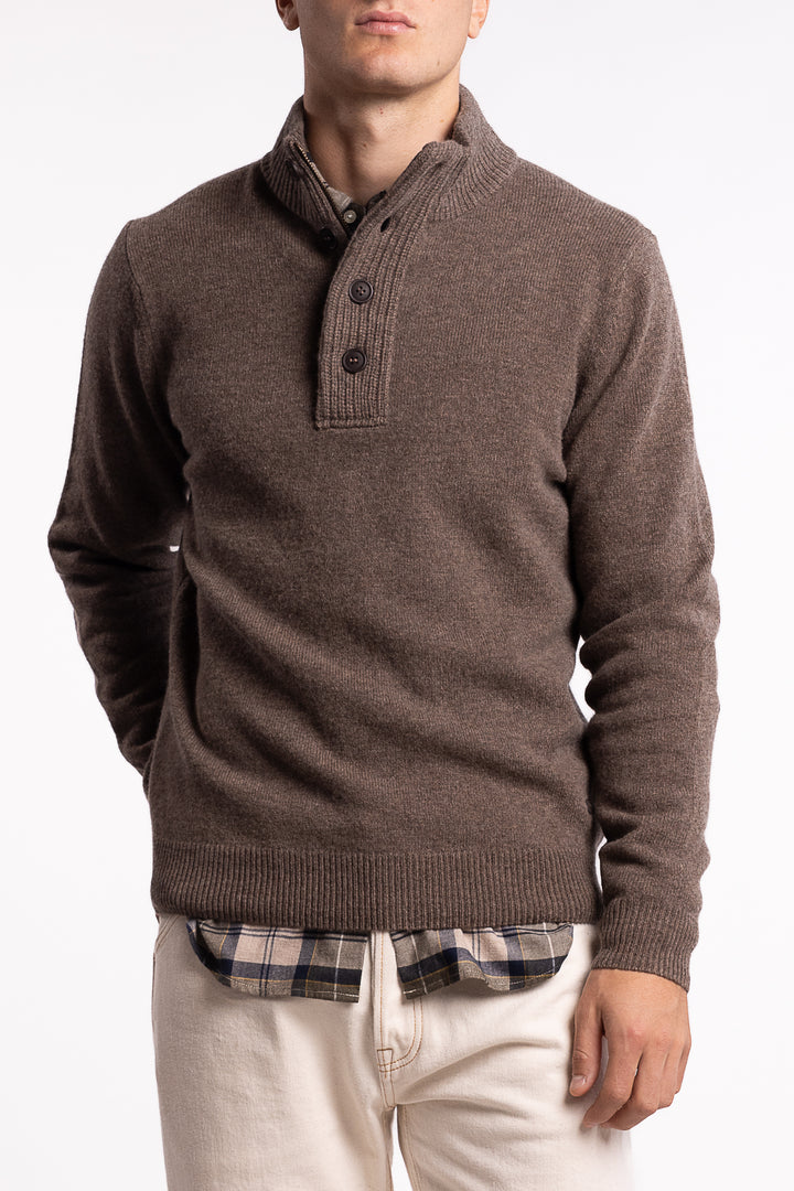 Essential Patch Half Zip Dark Stone
