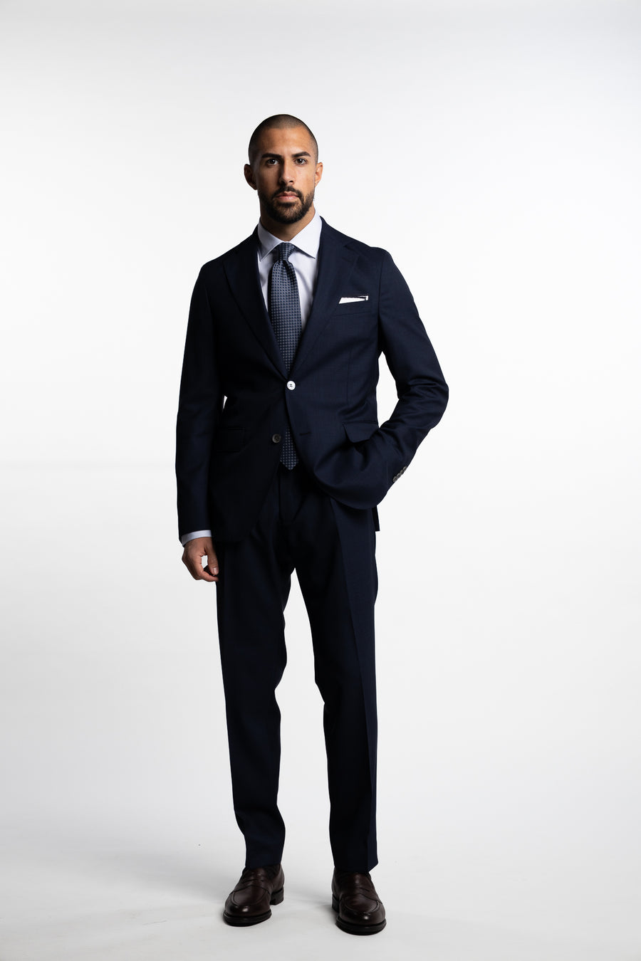 Sienna Slim Fit Wool Blazer Navy Check