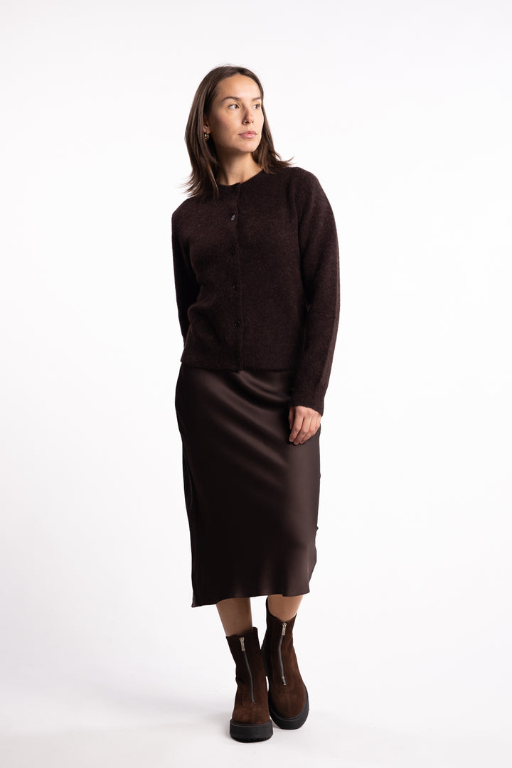 Nor Short Cardigan 7355 - Black Coffee