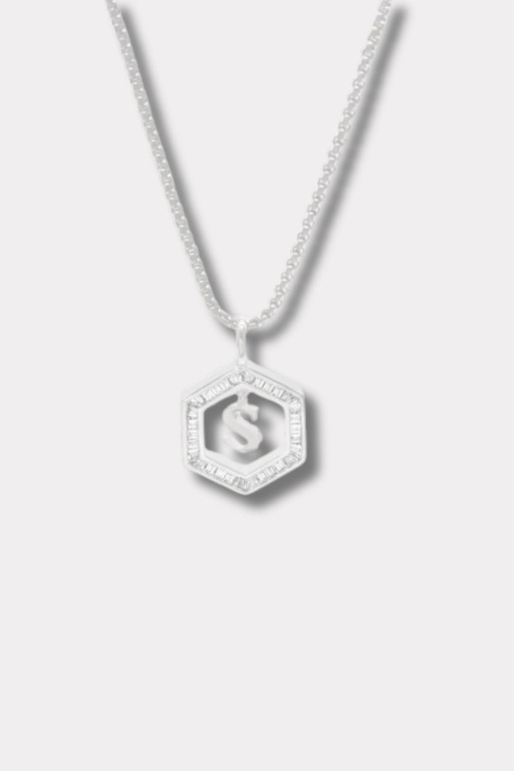 Floating Letter Necklace - Silver