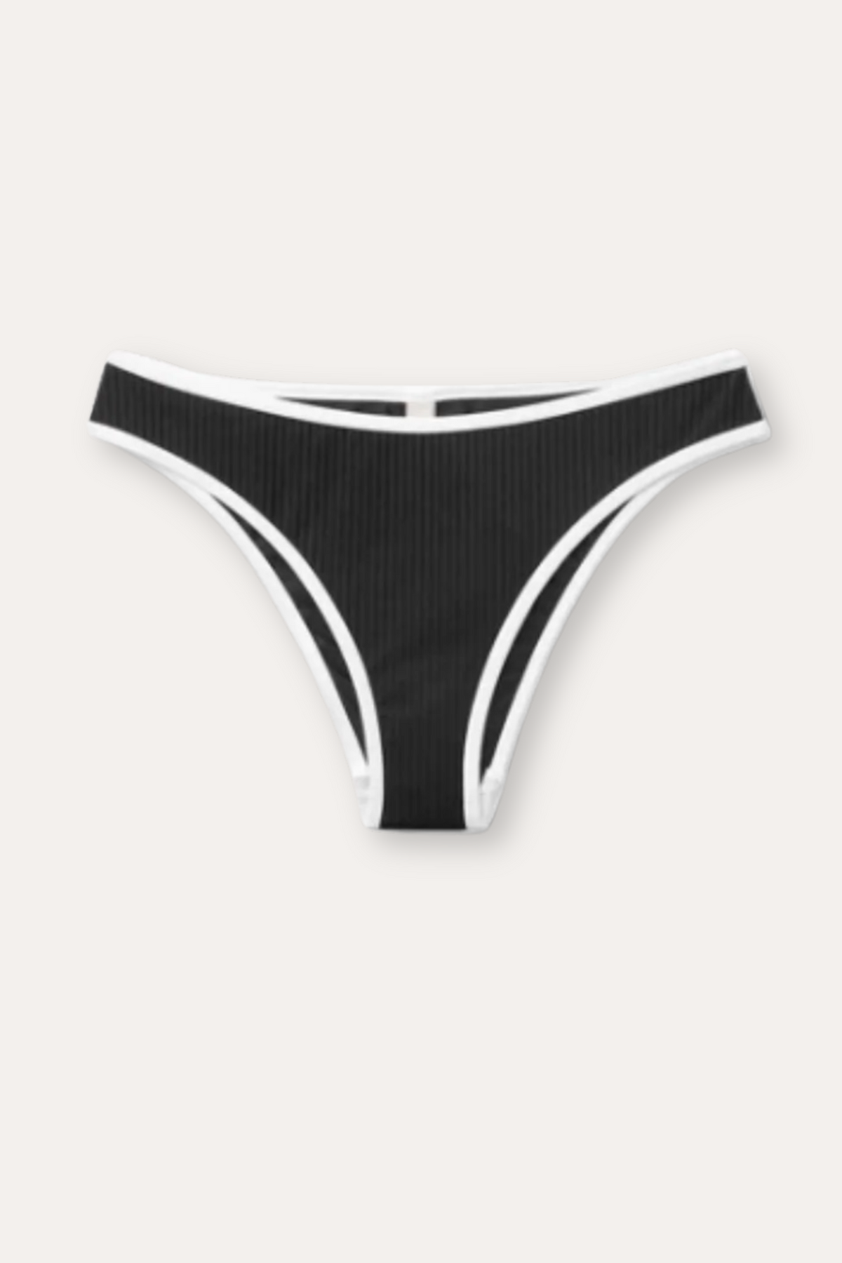 Ribbed Bikini Bottom- Black