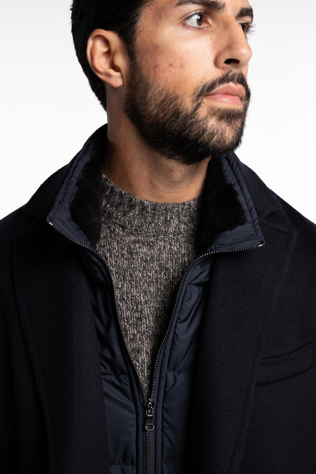 Wool/Cashmere Coat Navy