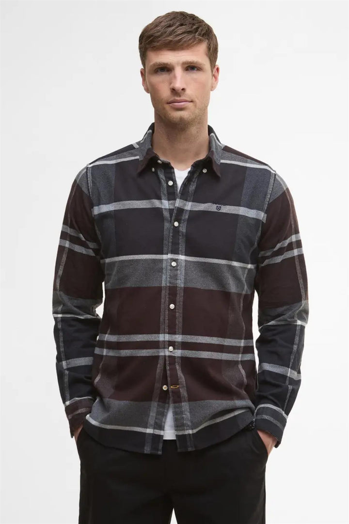 Iceloch Tailored Long-Sleeved Shirt Midnight Oak Tartan
